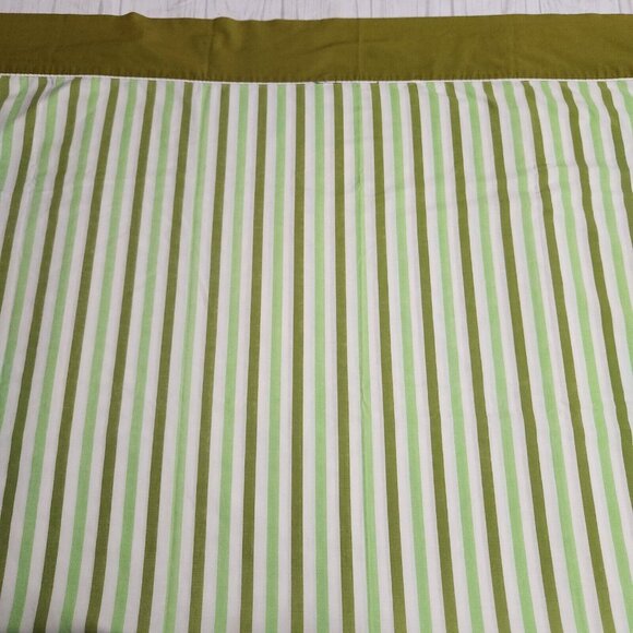 Vintage Fashion Manor Percale MCM Green Mod Twin Striped Flat Sheet 72 x 108 - Picture 2 of 7